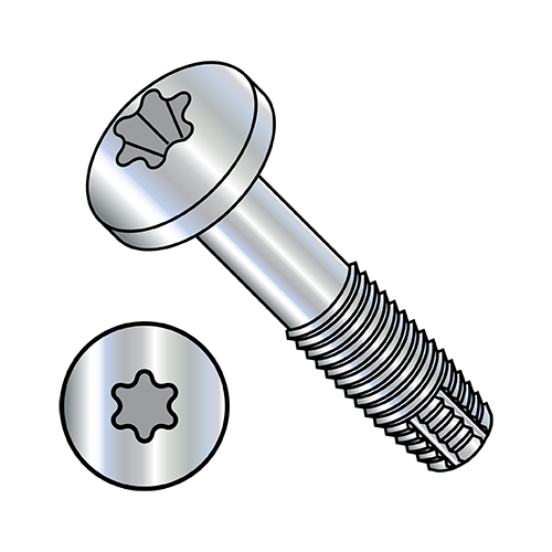 Pan - Six-Lobe - Type F - Thread Cutting Screws - Zinc - 3" Thread