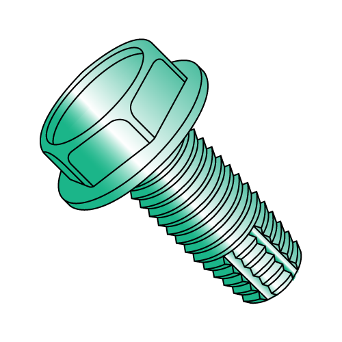 Hex Washer - Unslotted - Type F - Thread Cutting Screws - Zinc Green