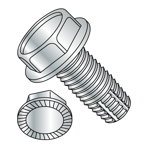 Serrated Hex Washer - Unslotted -Type F - Thread Cutting Screws - Zinc