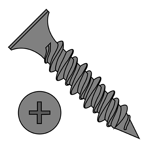 Bugle - Phillips - High-Low - Drywall Screws - Black Phosphate