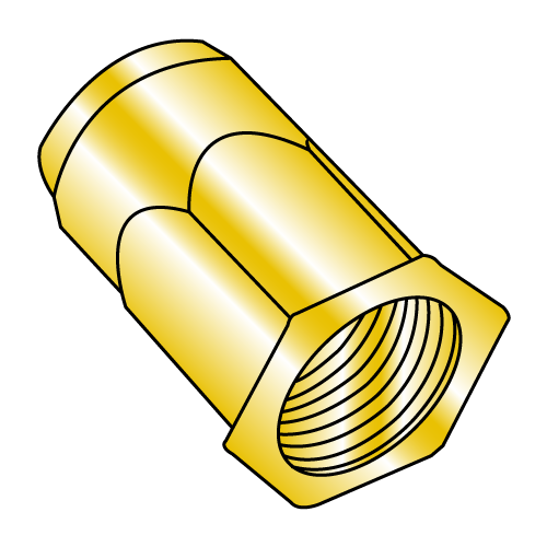 Blind Threaded Inserts - Small Head - Hex Body - Zinc Yellow (Metric)