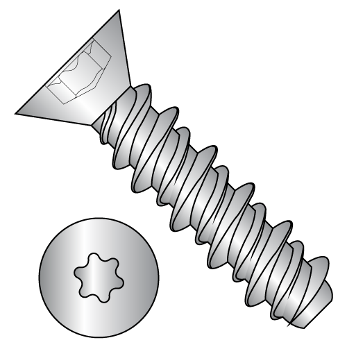 Six-Lobe - Flat - High Low - Self Tapping Screws - Zinc