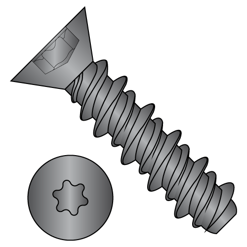 Six-Lobe - Flat - High-Low - Self Tapping Screws - Black Oxide