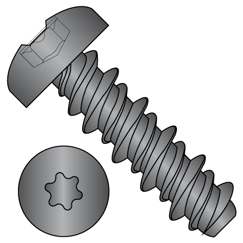 Pan - Six-Lobe - High-Low - Self Tapping Screws - Black Oxide