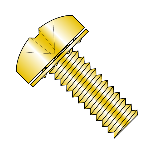 Pan - Phillips - Internal - SEMS - Machine Screws - Zinc Yellow