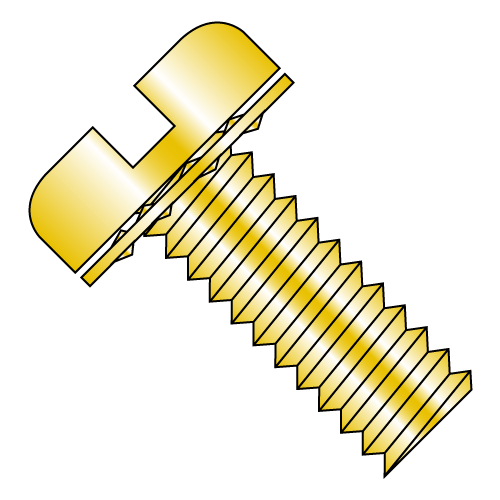 Pan - Slotted - Internal - SEMS - Machine Screws - Zinc Yellow