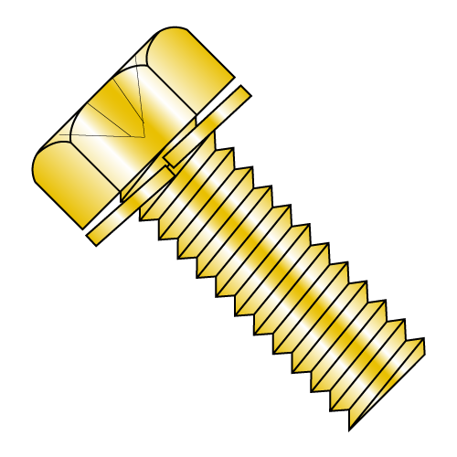 JIS-B1187 - Phillips - Hex - Split Washer - SEMS Machine Screws - RoHS Zinc Yellow