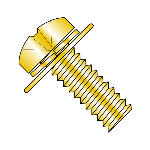 JIS B1188 - Phillips - Pan - Split / Flat Washer - SEMS Machine Screws - Zinc Yellow