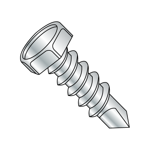 Hex - Unslotted - Self Drilling Screws - Zinc