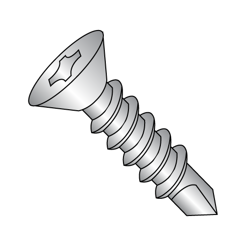 Flat - Phillips - Self Drilling Screws - 410 Stainless