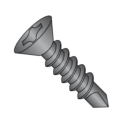 Flat - Phillips - Self Drilling Screws - Black Oxide