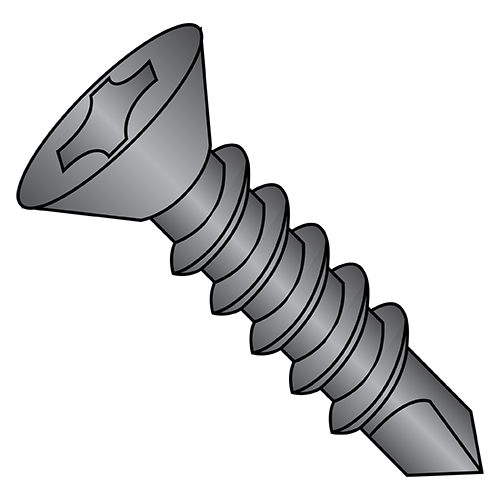 82° Flat - Phillips - Self Drilling Screws - Black Zinc
