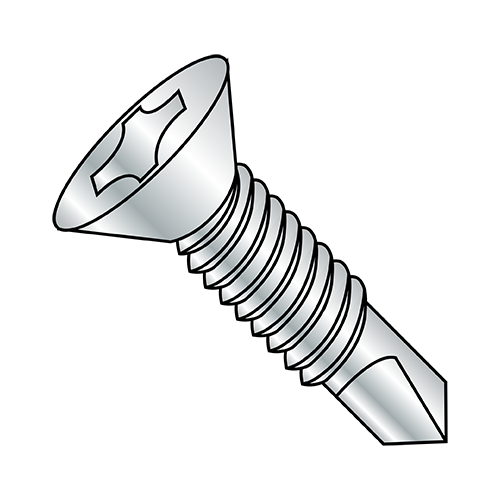 Flat - Phillips - Self Drilling Screws - Machine Screw Threads - Zinc