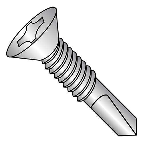#4 Point - Flat - Phillips - Self Drilling Screws - Machine Screw Thread - High Corrosion Resistance