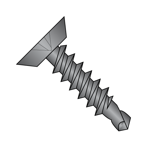 Flat - Phillips - Undercut - Self Drilling Screws - Black Zinc
