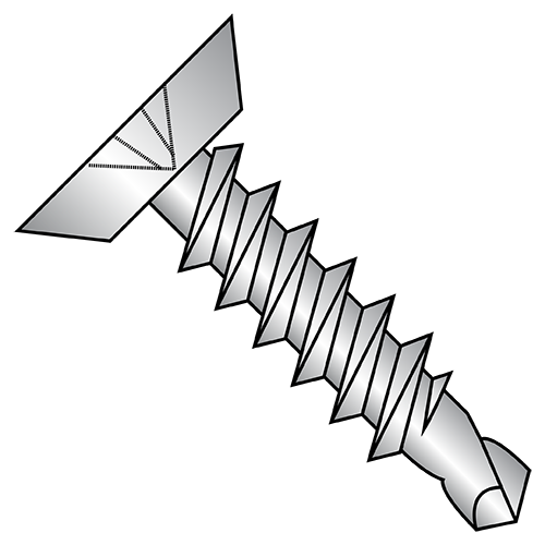 82 Flat Undercut - Phillips - Self Drilling Screws - Silver Ruspert