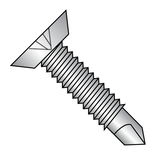 82 Flat Undercut - Phillips - Self Drilling Screws w/ Machine Screw Thread - #3 Point - 18-8 Stainless