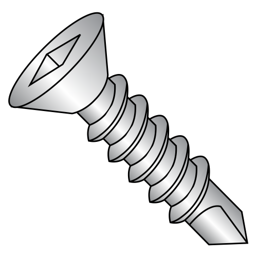 Square Drive - Flat Head - Self Drilling Screws - 18-8 Stainless