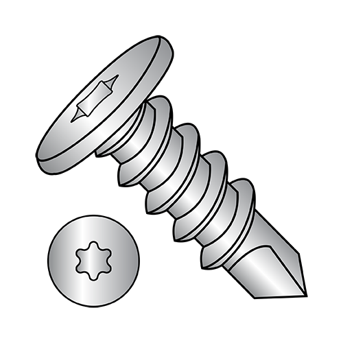 Six Lobe - Pancake - Self Drilling Screws - 410 Stainless