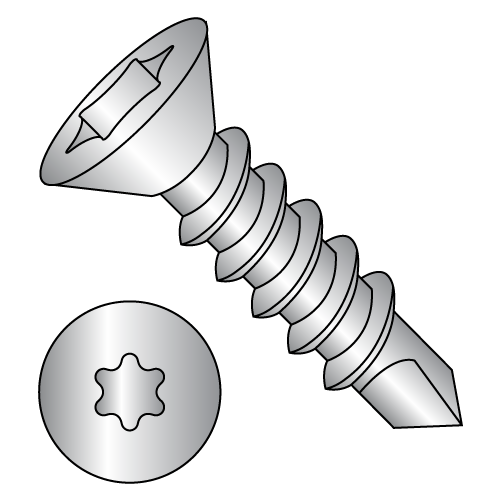 Flat - Six-Lobe - Self Drilling Screws - 18-8 Stainless