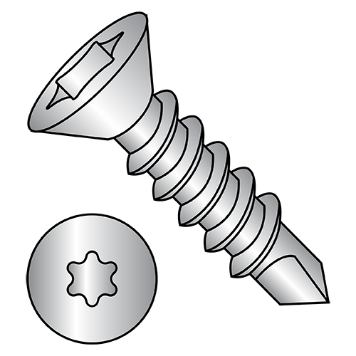 Flat - Six Lobe - Self Drilling Screws - 410 Stainless