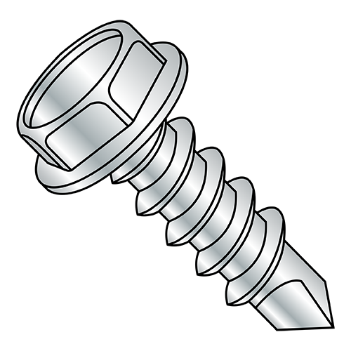 Unslotted - Hex Washer - Self Drilling Screws - #1 Point - Zinc