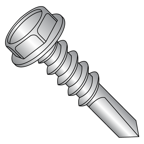 #5 Point - Hex Washer - Unslotted - Self Drilling Screws - 410 Stainless