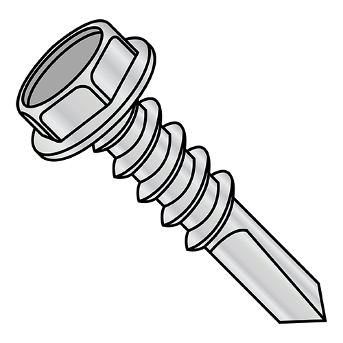 Unslotted - Hex Washer - Self Drilling Screws - #5 Point - 1,000 Hour Salt Spray Rated