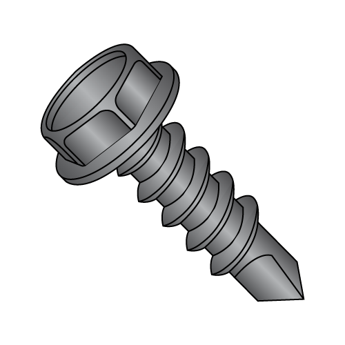 Hex Washer - Unslotted - Self Drilling Screws - Black Zinc