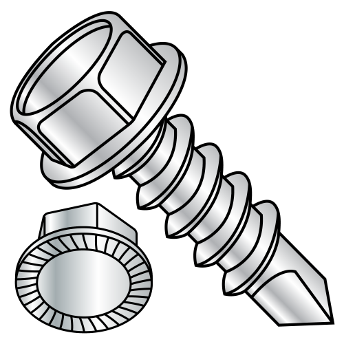 Hex Washer - Unslotted - Serrated High Head - Zinc