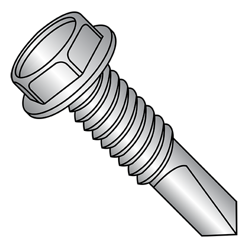 #4 Point - Hex Washer - Unslotted - Self Drilling Screws - 410 Stainless