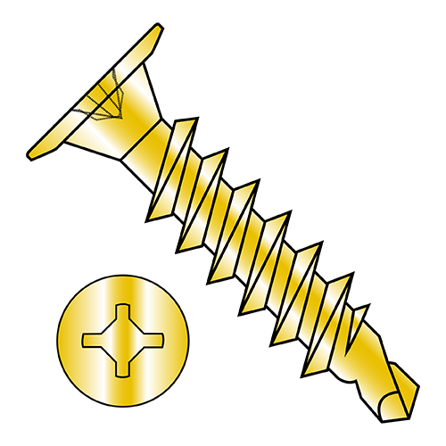 Wafer - Phillips - Self Drilling Screws - Zinc Yellow