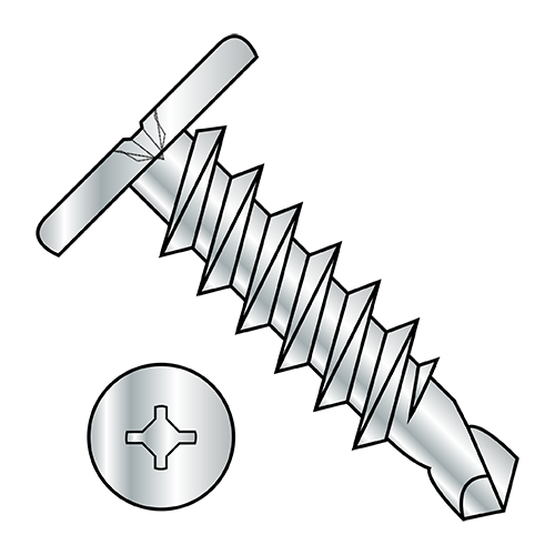 Combo (Square Phillips) - Pancake - Self Drilling Screws - Zinc