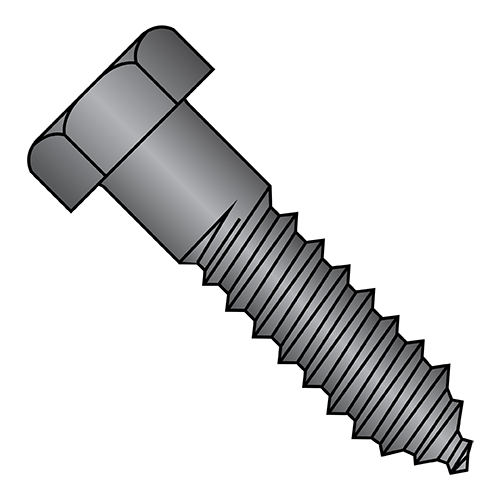 Hex Lag Screws - Gimlet Point - Black Oxide