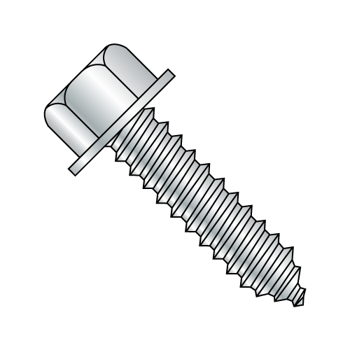 High Profile Lag Screw - Hex Washer Head - Zinc