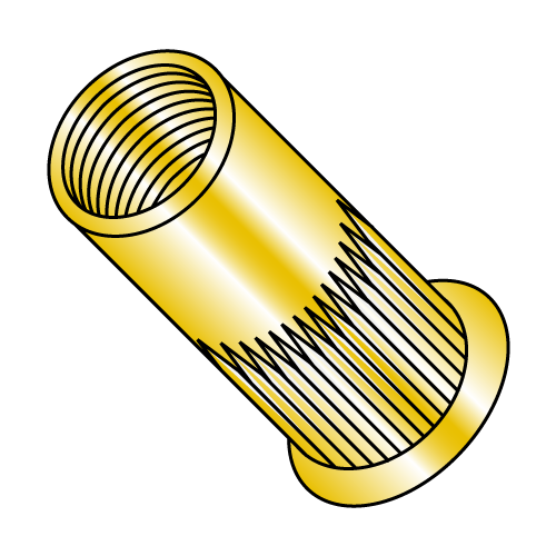 Blind Threaded Inserts - Small Head Ribbed - Zinc Yellow (Metric)