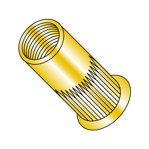 Blind Threaded Inserts - Small Head Ribbed - Zinc Yellow