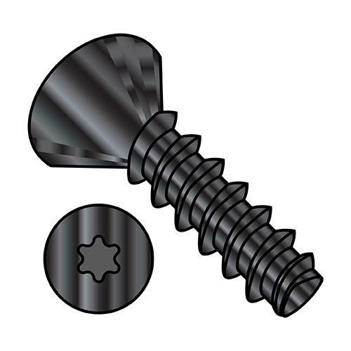Flat Six-Lobe - Generic Alternatives to Plastite® 48-2 Thread Rolling Screws* 18-8 Stainless - Black Oxide