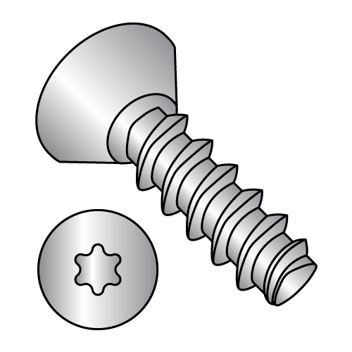 Flat Undercut Six-Lobe Generic Alternatives to Plastite® 48-2 Thread Rolling Screws* - 18-8 Stainless