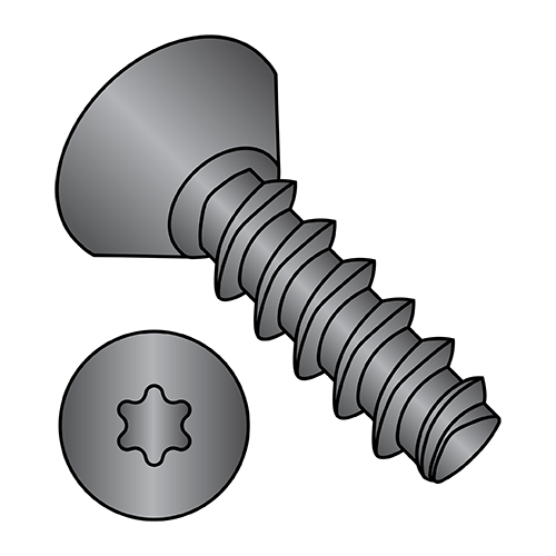 Flat Six-Lobe Undercut - Generic Alternatives to Plastite® 48-2 Thread Rolling Screws* - Black Oxide