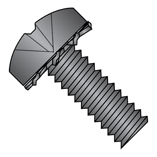 ISO 7045 - Pan - Phillips - External Tooth - SEMS Machine Screws - Black Oxide