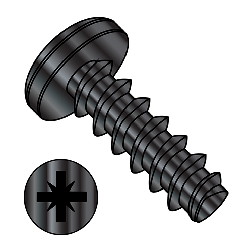 Pan - Pozi - Generic Alternatives to Plastite® / Plas-Fix® 45 Thread Rolling Screws* - Black Oxide