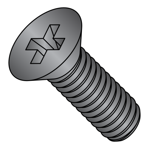 DIN 965 - Flat - Phillips - Machine Screw - Black Oxide over 18-8
