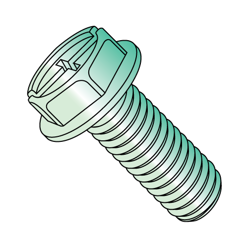 Hex Washer - Combination - Machine Screw - Zinc Green