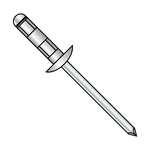 Multi-Grip Rivets - Brazier Head - Aluminum Body-Steel Mandrel
