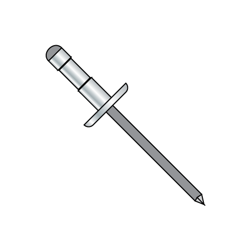 Multi-Grip Rivets - Low Profile - Black Phosphate - Aluminum Body-Steel Mandrel