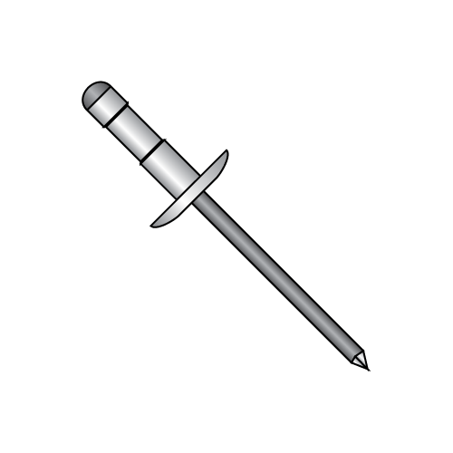 Multi-Grip Rivets - Large Flange Dome Head - Black Phosphate - Aluminum Body-Steel Mandrel