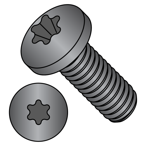 ISO 7045 - Six-Lobe - Pan - Machine Screw - Black Oxide