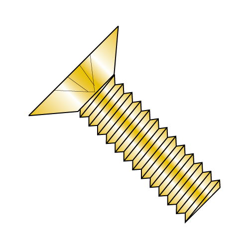 Flat 100° - Phillips - Machine Screws - Zinc Yellow
