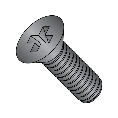 Flat 82° Phillips Machine Screw - Zinc Black